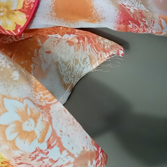 Shinsegye 93cm Orange Flowered Dress *Flaw Please Read - Picture 6 of 7